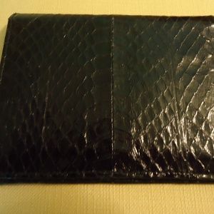 Vintage lizard note case with gold tone pencil ex
